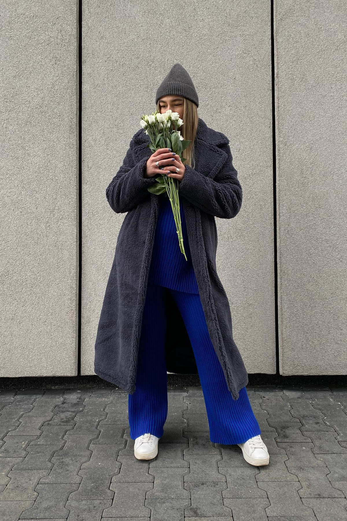 royal blue teddy coat