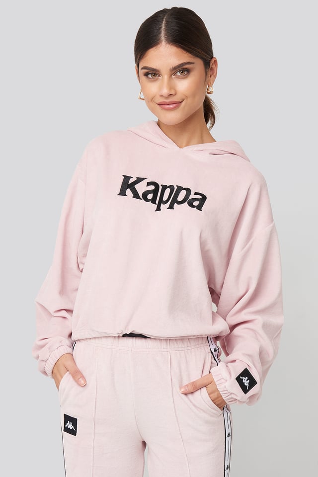 Belua Crop Hood Sweater Pink/White