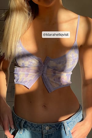 Lilac Print Bralette maille