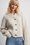 Fabulous Kenar Cottagecore cableknit Cardigan UKS Cherry Red BT001 main image 0