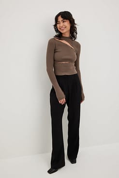 Knitted Cut Out Top Outfit