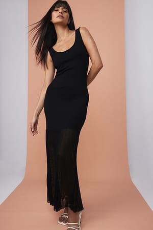Black Dzianinowa sukienka maxi