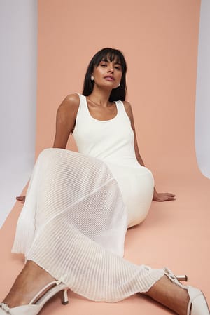 Offwhite Knitted Maxi Dress