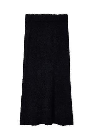 Black Knitted Maxi Skirt
