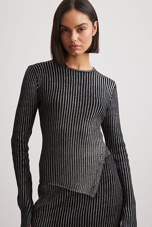 Silver Knitted Metallic Sweater