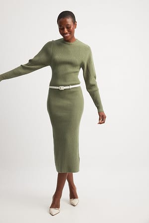 Knitted Midi Dress Outfit