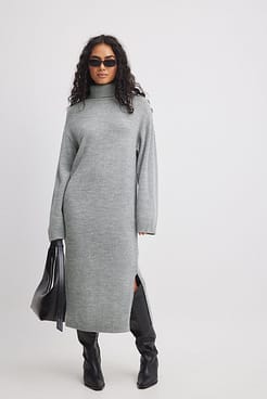 Knitted Oversized Midi Dress Outfit
