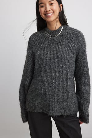 Dark Grey Knitted Sweater
