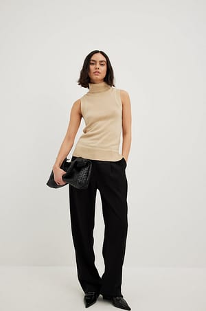 Knitted Turtle Neck Top Outfit