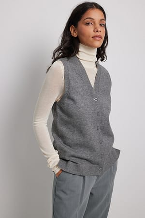 Dark Grey Knitted Vest