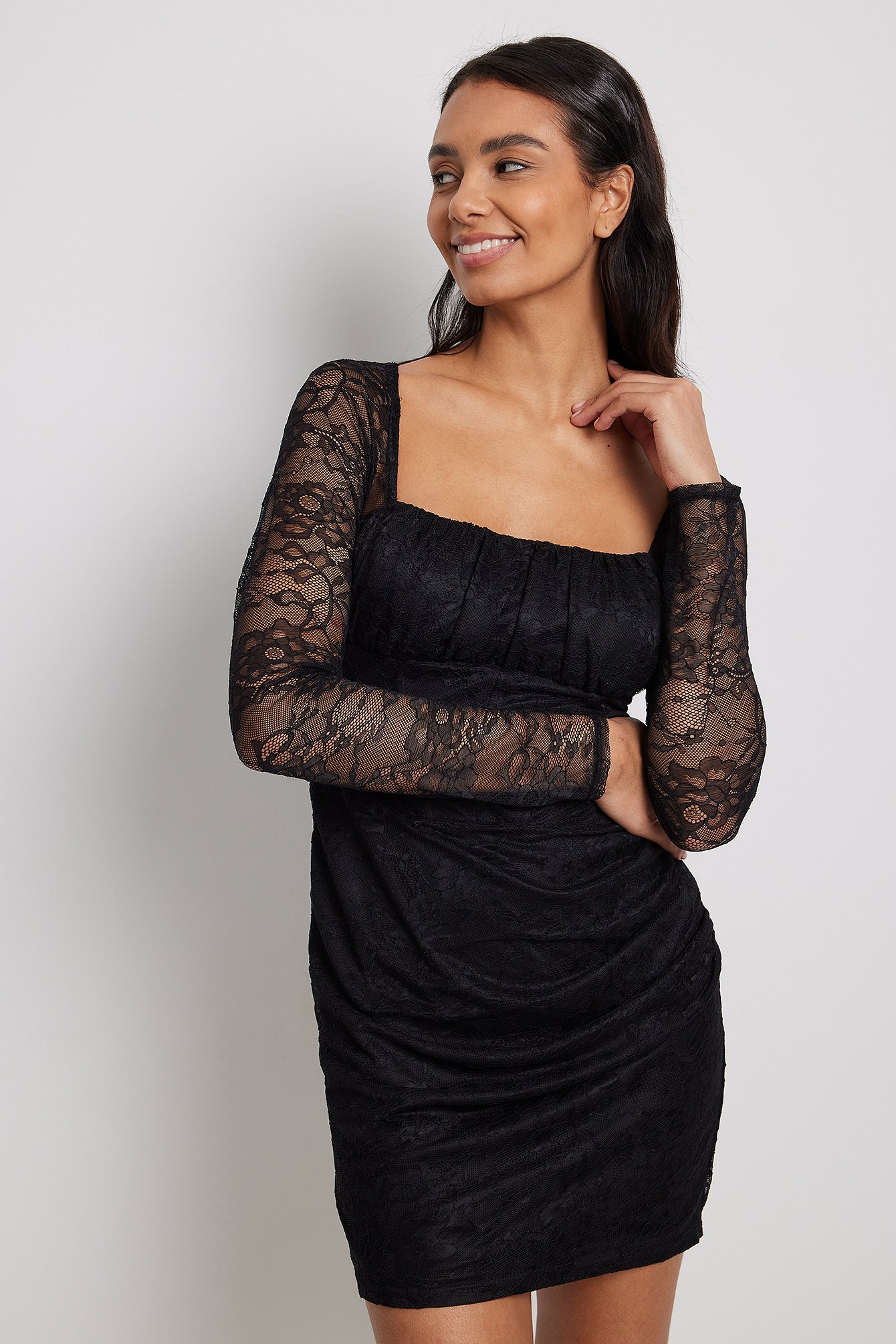 Black Lace Choker Mini Bodycon Dress | Clothing | Modamore