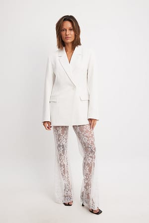 Offwhite Lace Trousers
