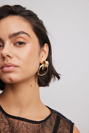 Gold Layered Ring Earrings