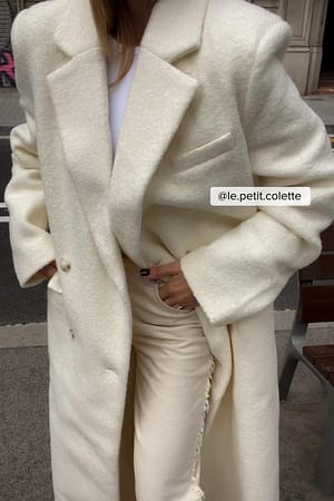 Offwhite Długi prosty płaszcz