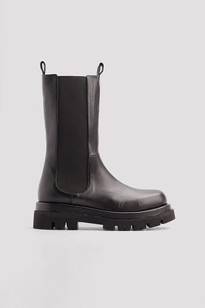 Black NA-KD Shoes Leather Calf Boots