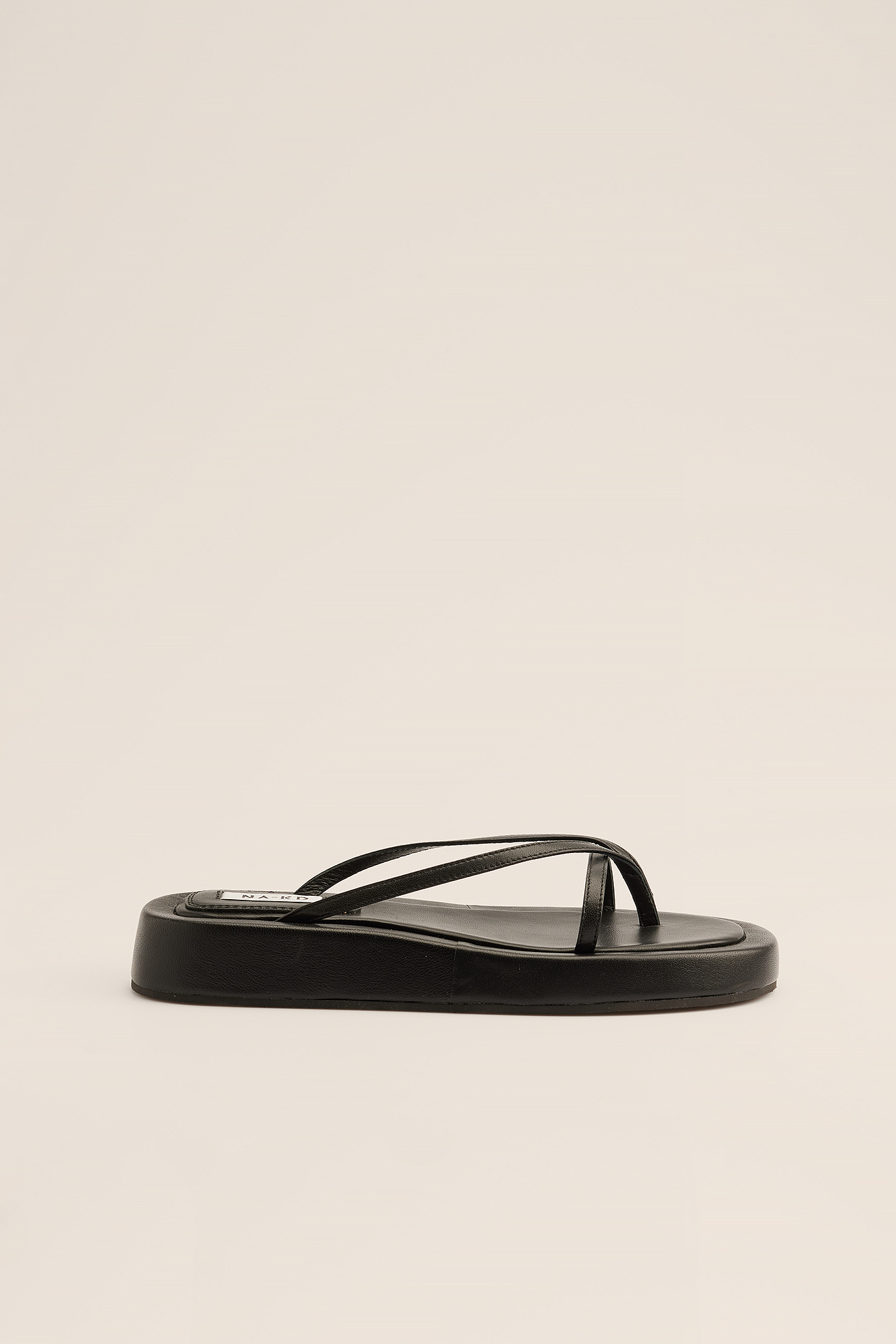Leren sandalen Zwart | NA-KD