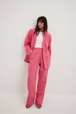 Linen-Blend Oversized Blazer Outfit