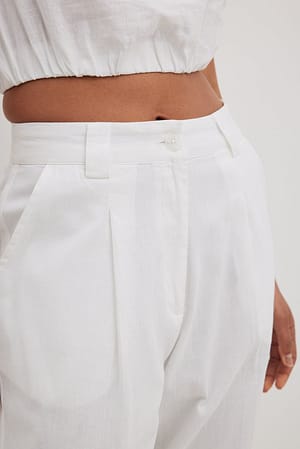 Linen Look Trousers White | NA-KD