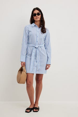 Striped Mini Shirt Dress Outfit