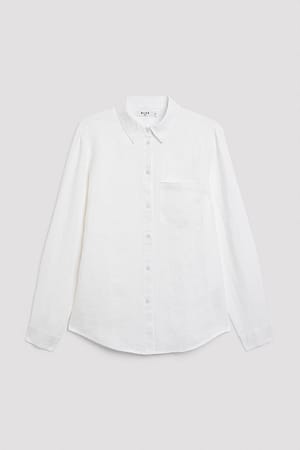 White Lniana koszula
