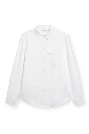 White Lniana koszula