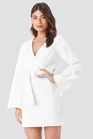 White Open Back Mini Dress
