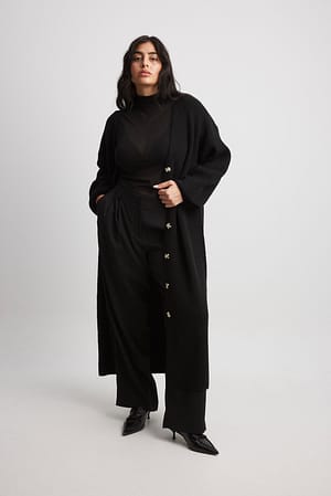 Black Long Knitted Cardigan