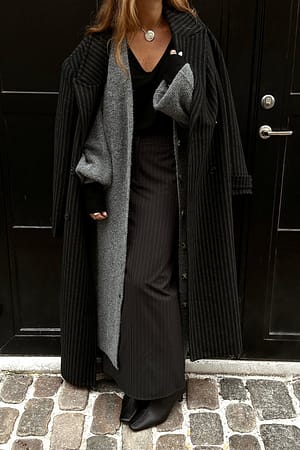 Dark Grey Long Knitted Cardigan
