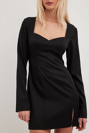 magnetron geduldig bord Mini-jurk met lange mouwen Zwart | NA-KD
