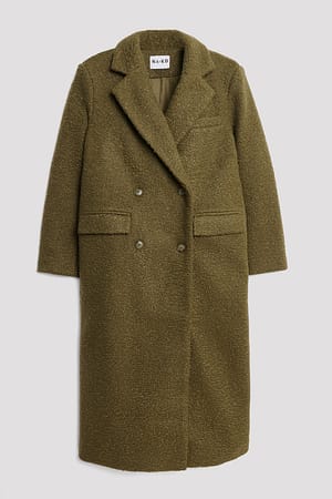 Khaki Long Straight Coat