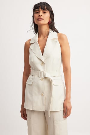 [ 現貨/預訂 ] tassel vest/ beige