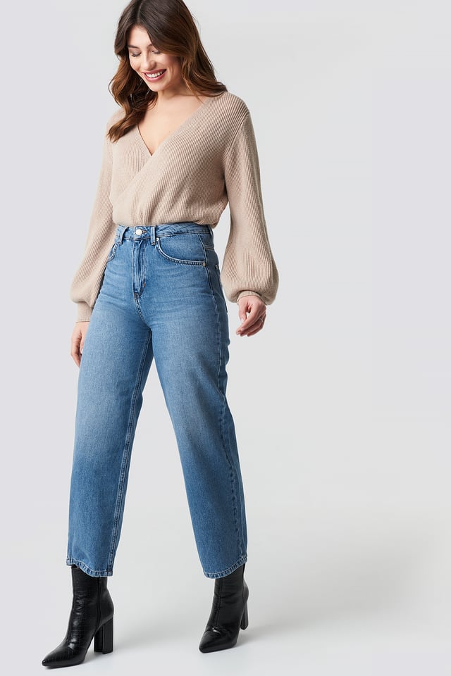 Loose Leg Jeans Mid Blue