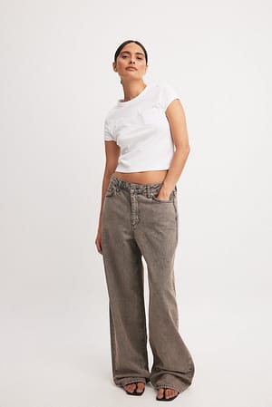 Grey Jeans compridos e largos de cintura baixa
