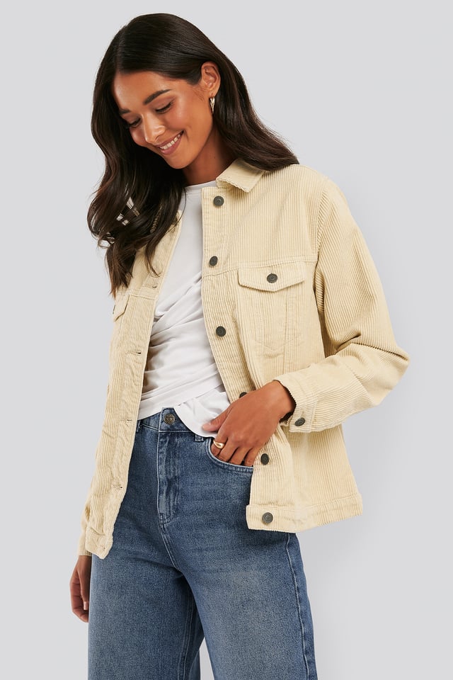 Kordfløyelsjakke Light Beige