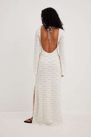 Off White Low Back Maxi Dress