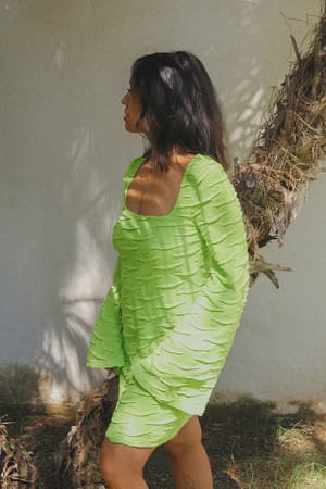 Pear Green Mini-jurk met diepe rug