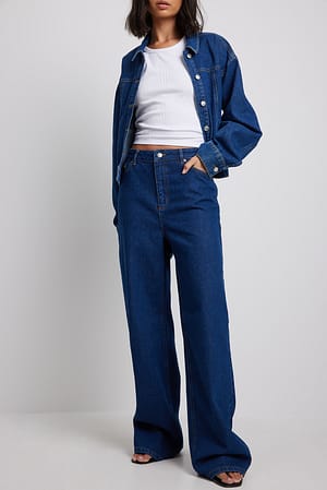 Mid Blue Jeans de cintura baixa
