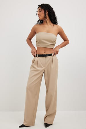 Sand Pantalón de traje plisado con cintura baja