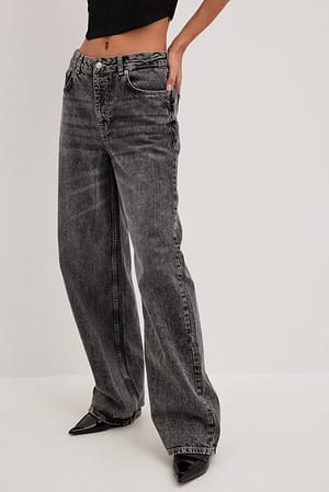 Grey Wide Low Waist Jeans
