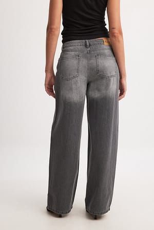 Grey Weite Jeans mit tiefer Taille