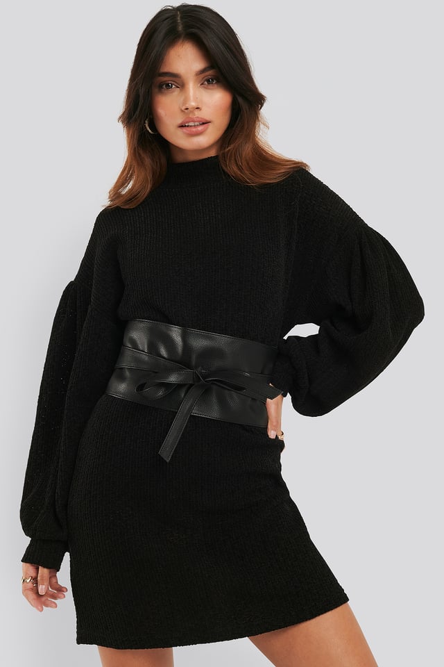 Minimekko Joustinneuletta Black