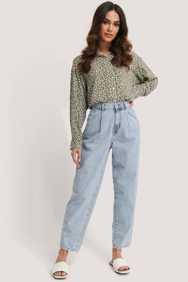 Lyhyet Pallolahkeiset Housut Light Denim