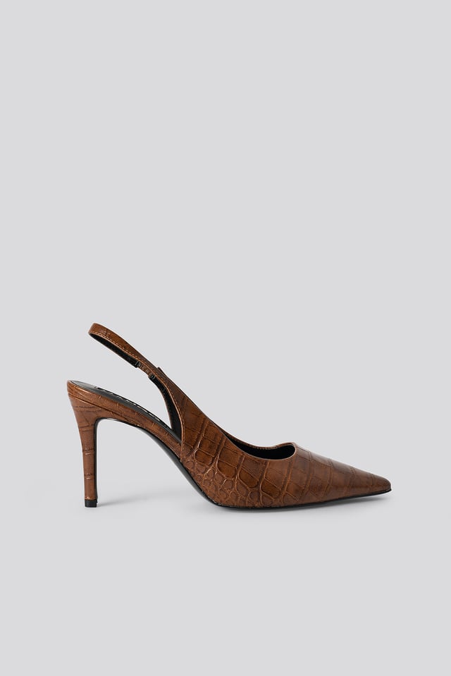 Slingback-Pumps Brown
