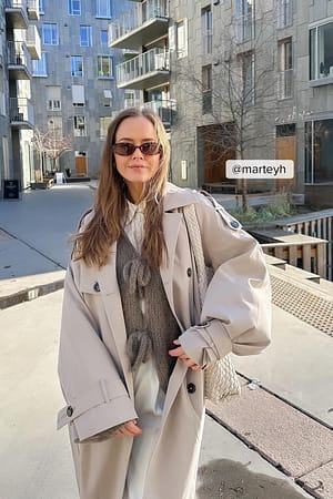 Oversize-Trenchcoat Beige | NA-KD