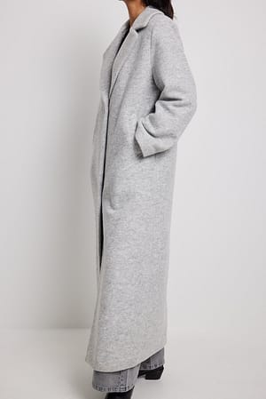 Light Grey Maxi cappotto