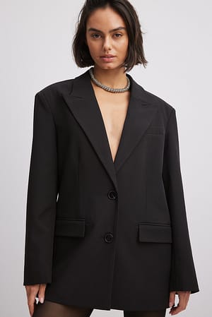 Black Maxi-oversized blazer