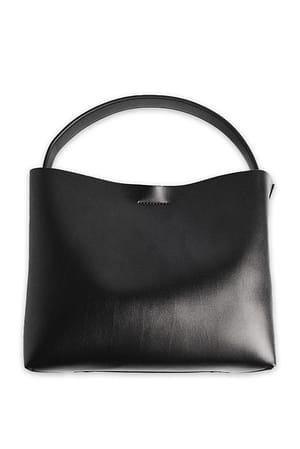 Black Medium Bucket Crossbody Bag