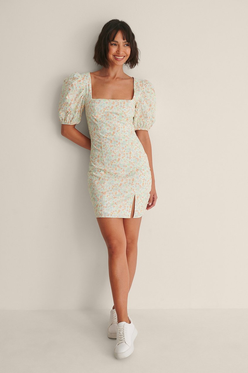 Kleider Sommerkleider | Minikleid mit Puffärmeln aus gewebter Baumwolle - MJ63897