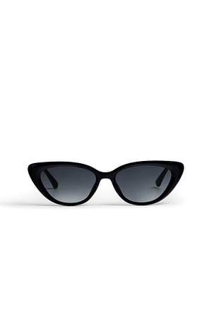 Black Metal Detailed Cateye Sunglasses