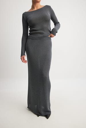 KESS METALIC MAXI SKIRT